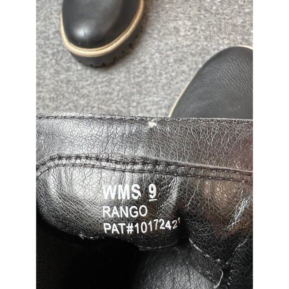 Dolce Vita Womens 9 Black Rango Wedge Lug Sole Faux Leather Boots Moto Goth - Picture 8 of 10